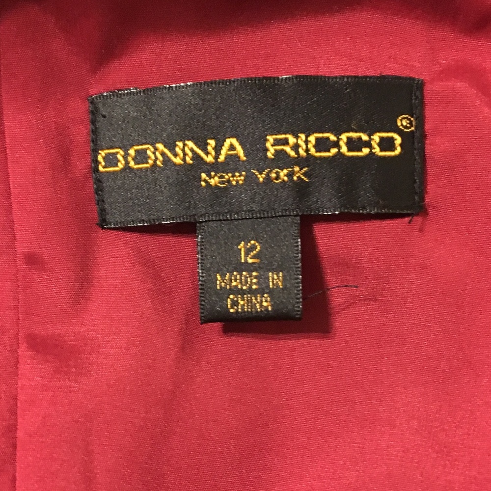 Donna Ricco Red Satin Dress - Picture 5 of 7